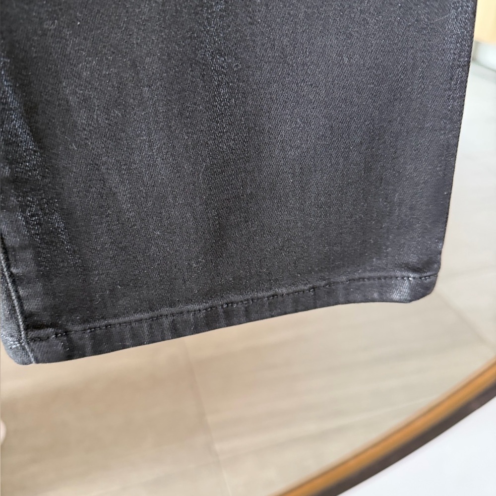 Good American Good Straight Coated Black Jeans Size 12 (Waist 31) (leather look) - Picture 10 of 14